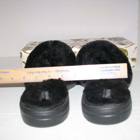 Black Skecher Fuzzy Slippers - Picture 9 of 10
